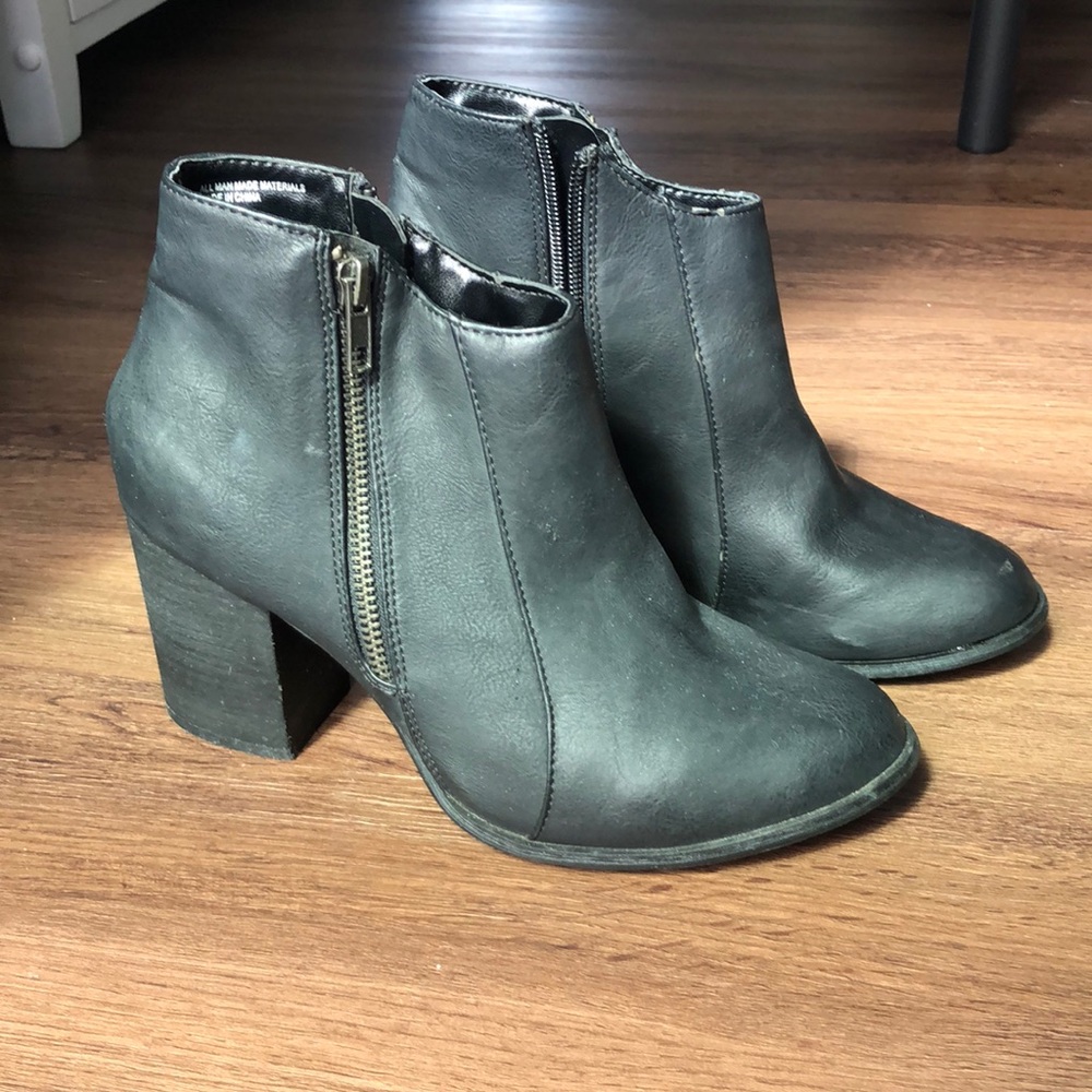 Black Ankle Booties with Heel